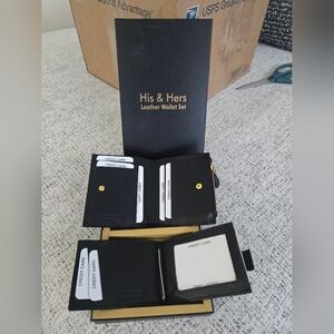 His & Hers Genuine Leather  Wallet Set